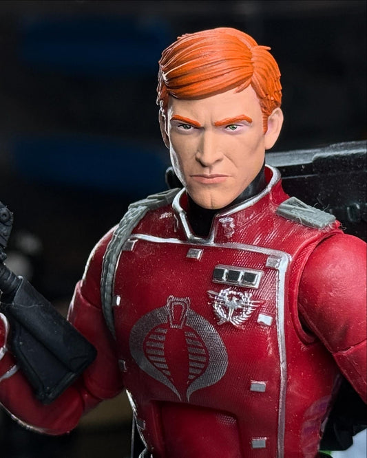 Painted GI Joe Fred Crimson Guard head for Classified