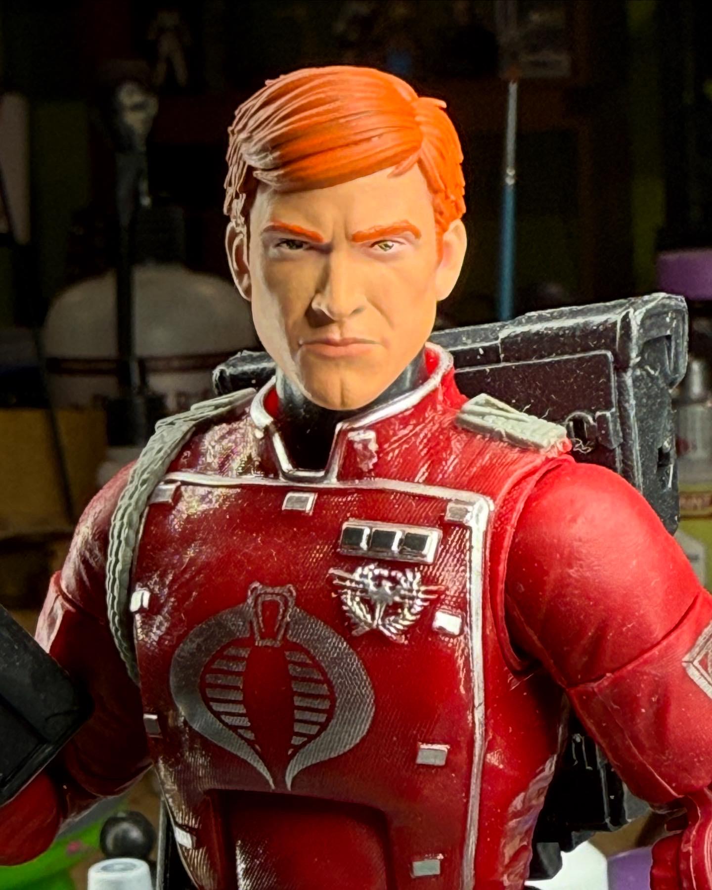 Painted GI Joe Fred Crimson Guard head for Classified